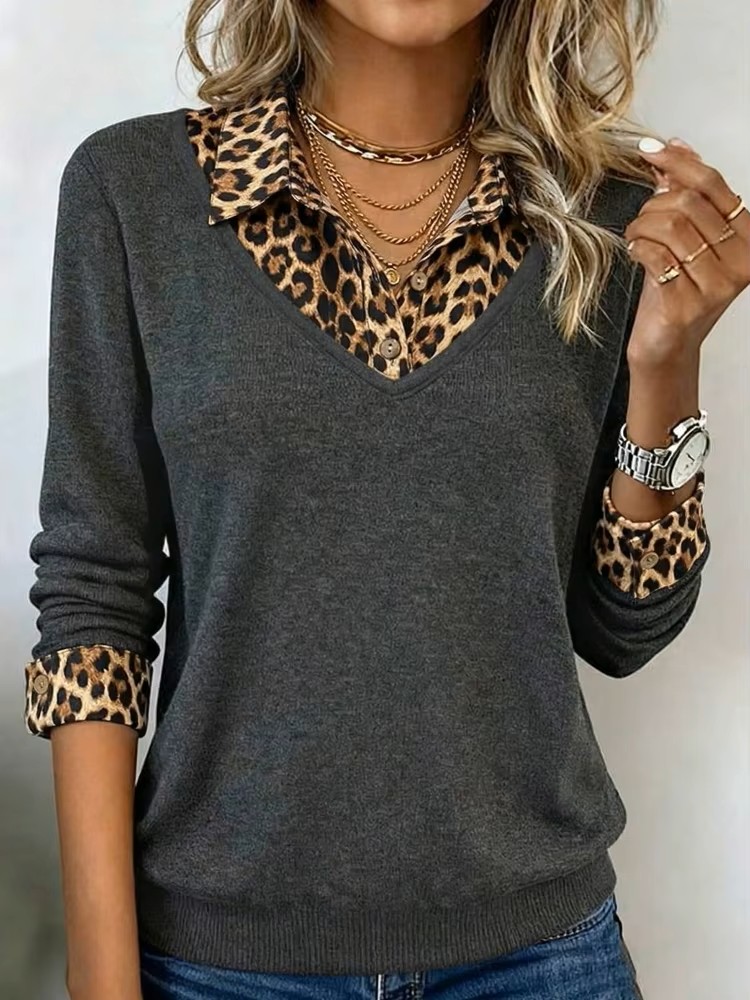 Women Formal Wear Office - A ladies' V-neck long-sleeved modern and