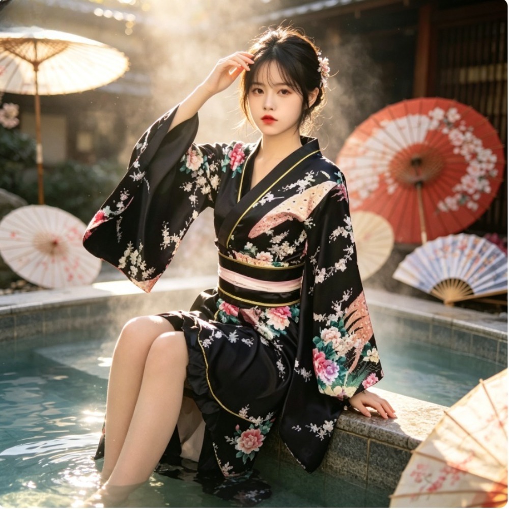 Women Red Formal Kimono Yukata - Women Formal Wear Photoshoot review and price