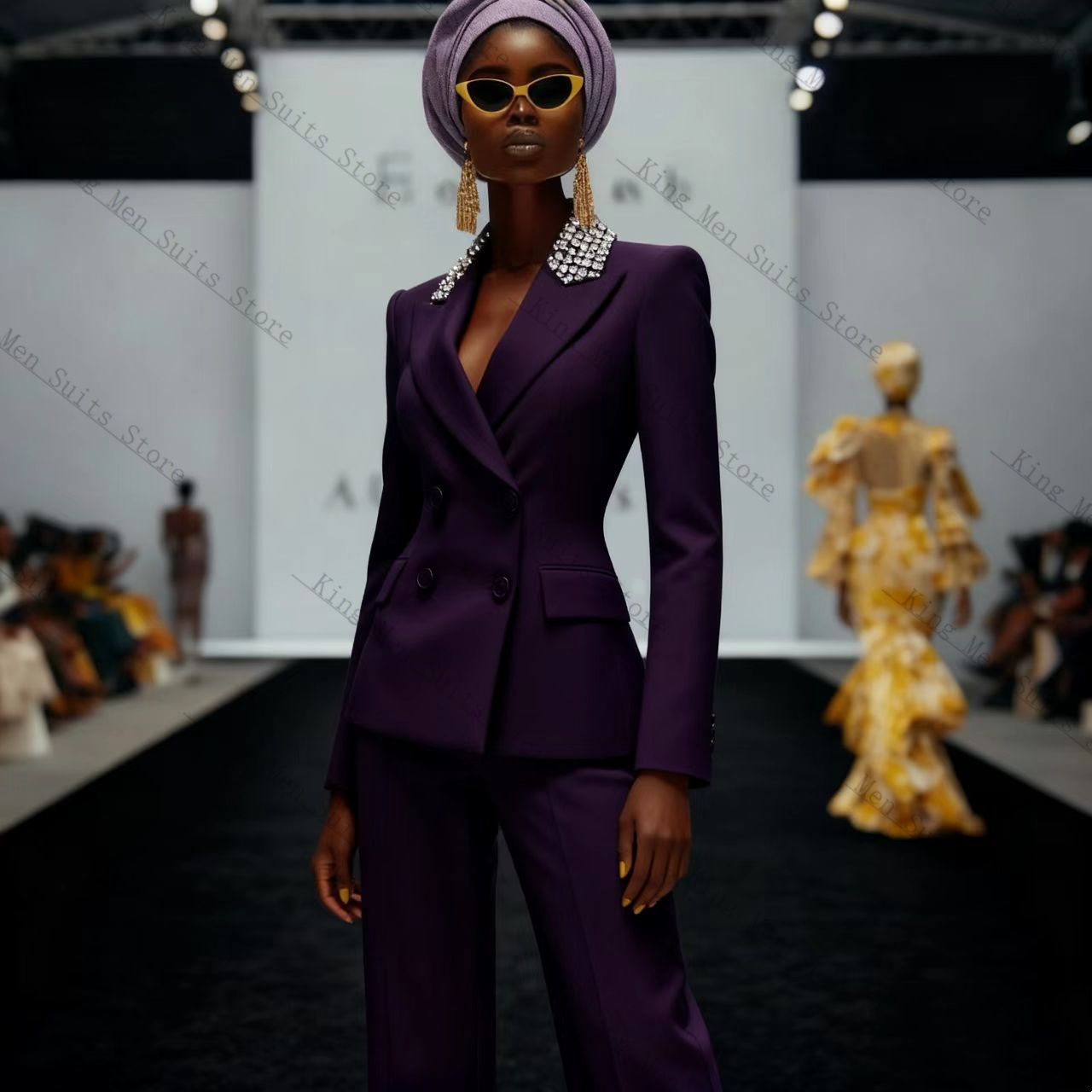Luxury Crystals Women Suit Set - Women'S Formal Wear For A Wedding Guest review and price