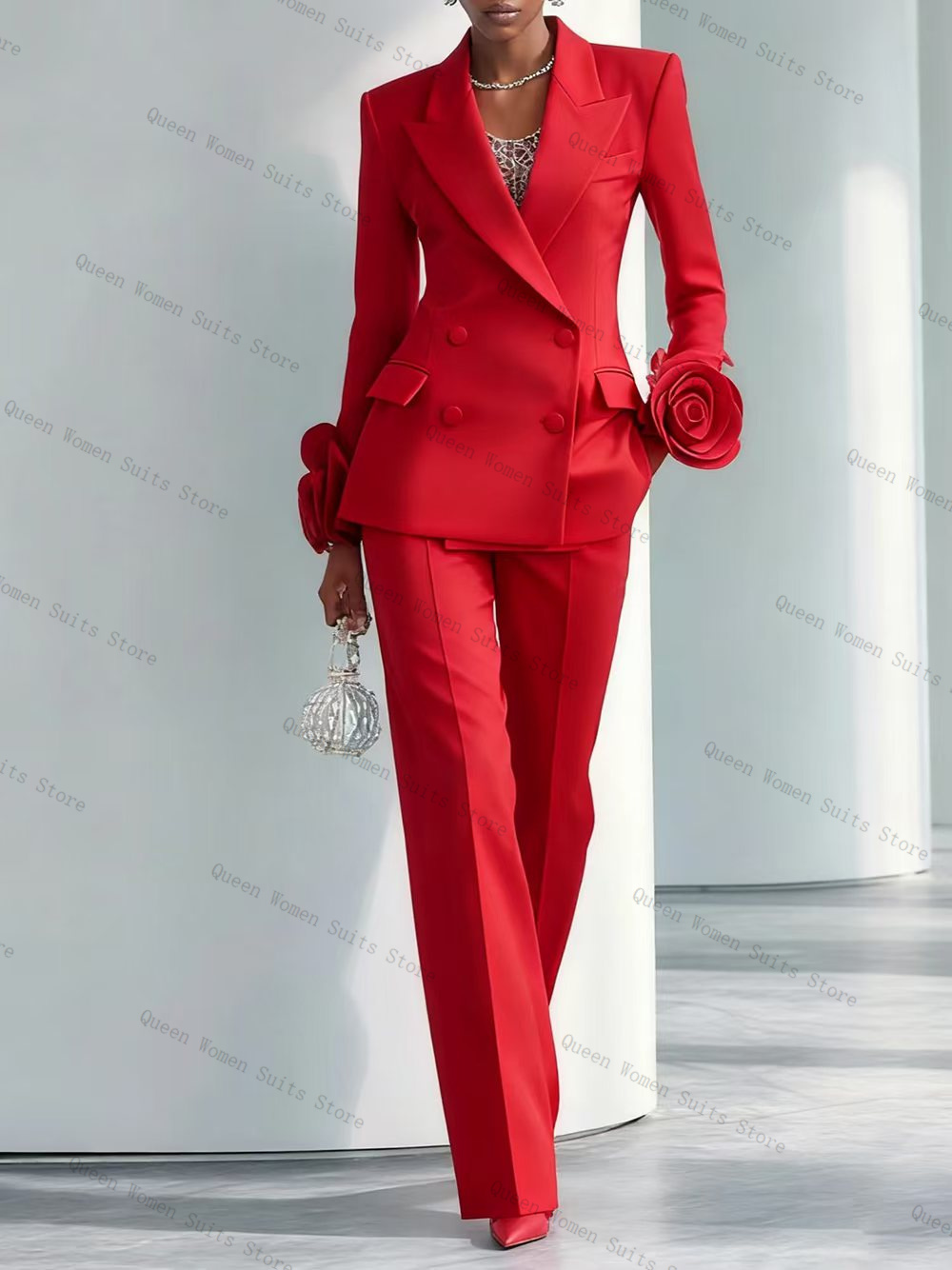 Luxury Red Women Suit Set 2 Pc - Women'S Formal Wear For A Wedding Guest review and price