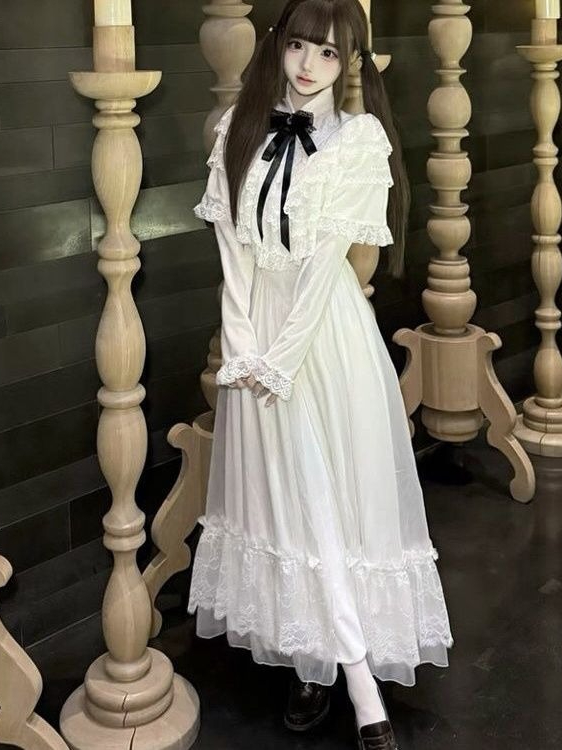 Japanese Short Sleeve Bow Lace - Women Formal Wear With Skirt review and price