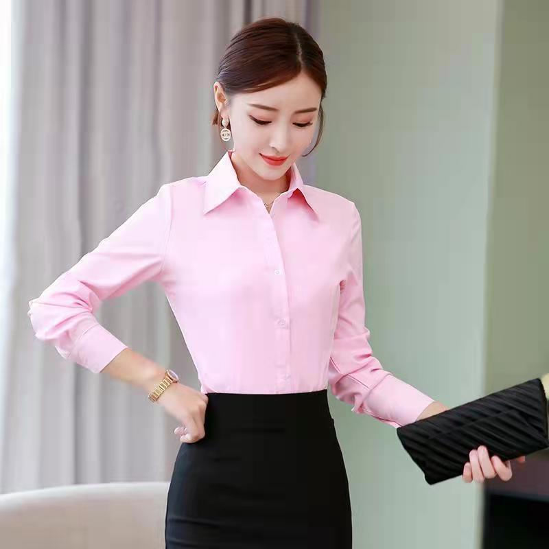Korean Slim Black White Blouse - Women Formal Wear Office review and price