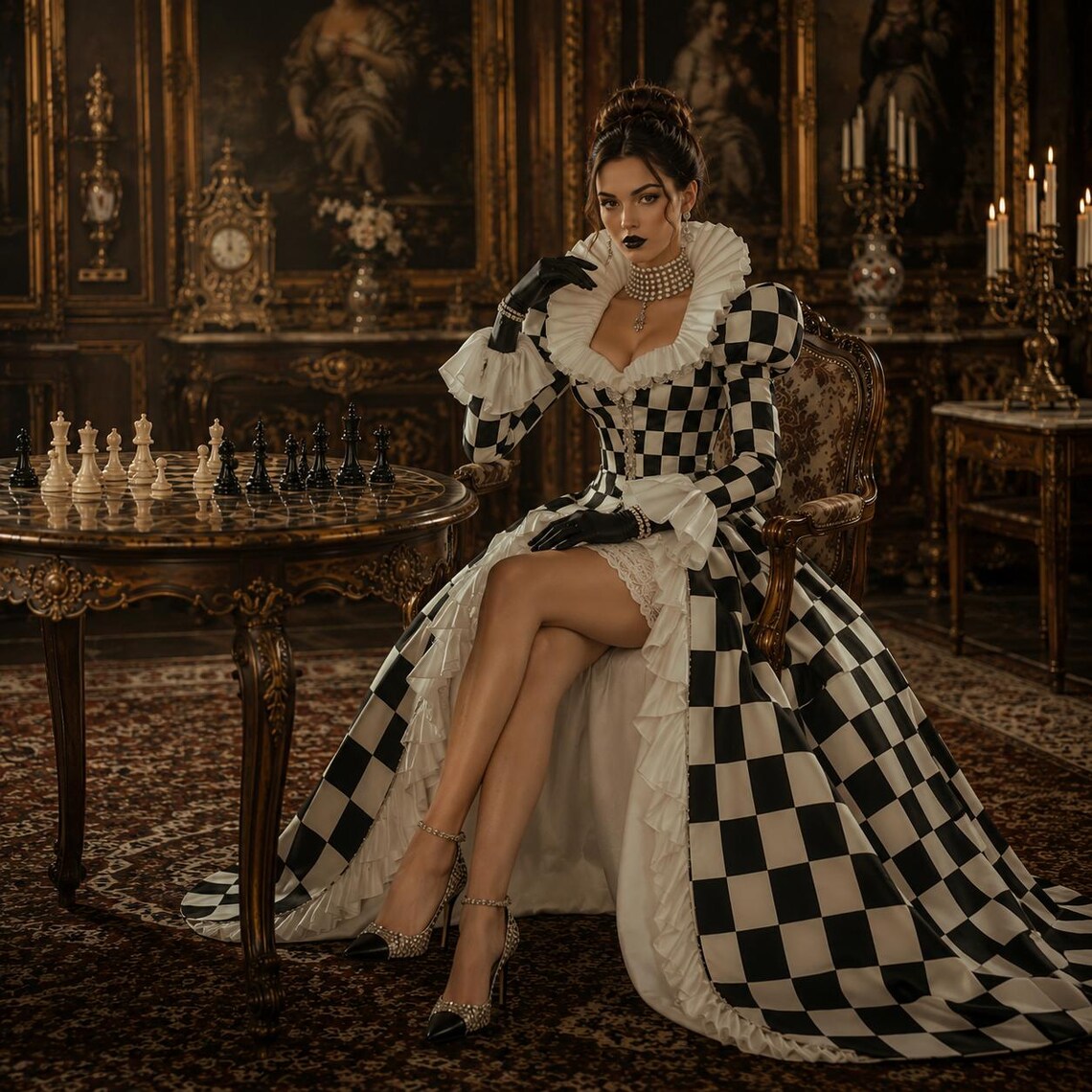 Custom Made Black White Checke - Women Formal Wear Dress review and price