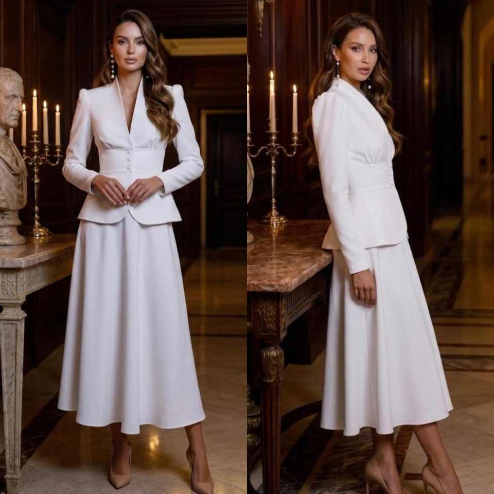 Elegant Two Piece Women Suit S - Women Formal Wear With Skirt review and price