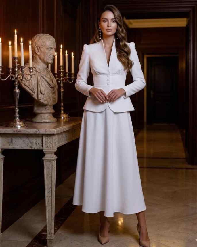 Elegant Two Piece Women Suit S - Women Formal Wear With Skirt review and price