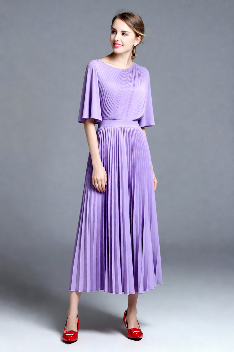 Women's Lilac Cape Sleeve Plea - Women'S Formal Wear For A Wedding Guest review and price