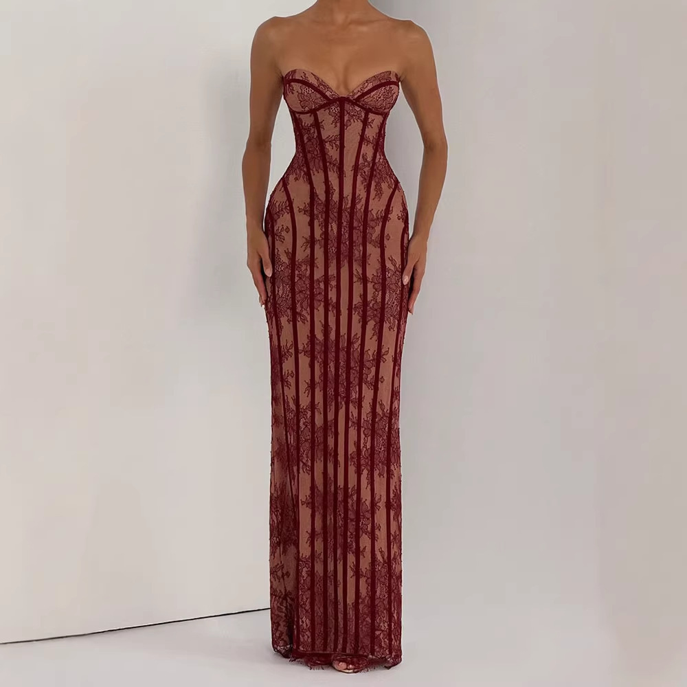 Strapless Bodycon Maxi Dress f - Women Formal Wear For Party review and price
