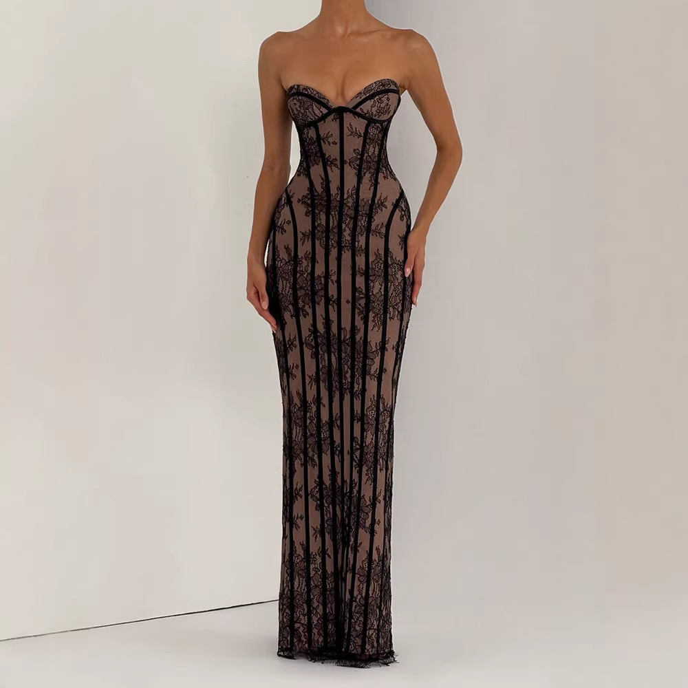 Strapless Bodycon Maxi Dress f - Women Formal Wear For Party review and price